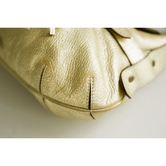 Tod's Vintage Y2K Leather Gold Tone  Oval Large Buckle Shoulder Bag - Picture 9 of 11